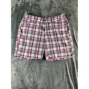 Dockers Golf Women's Plaid Chino Shorts Size 10P Excellent Condition